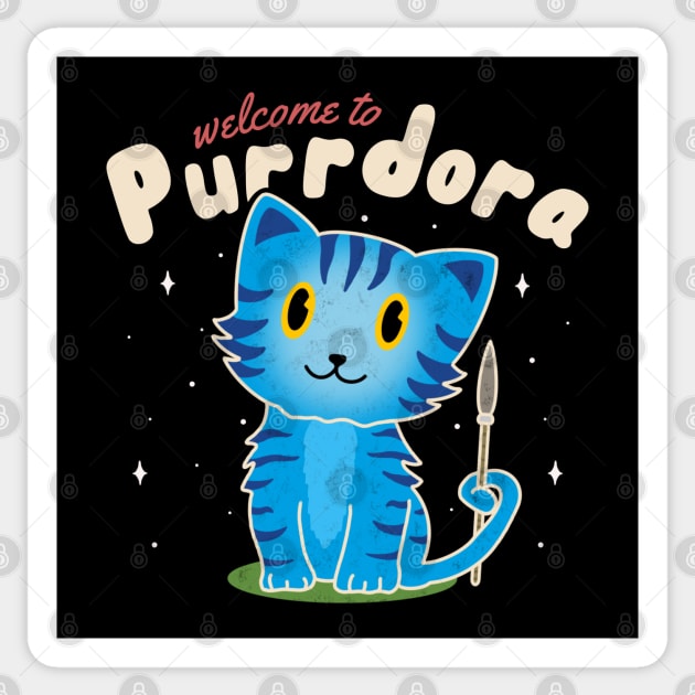 Welcome to Purrdora Sticker by Milasneeze